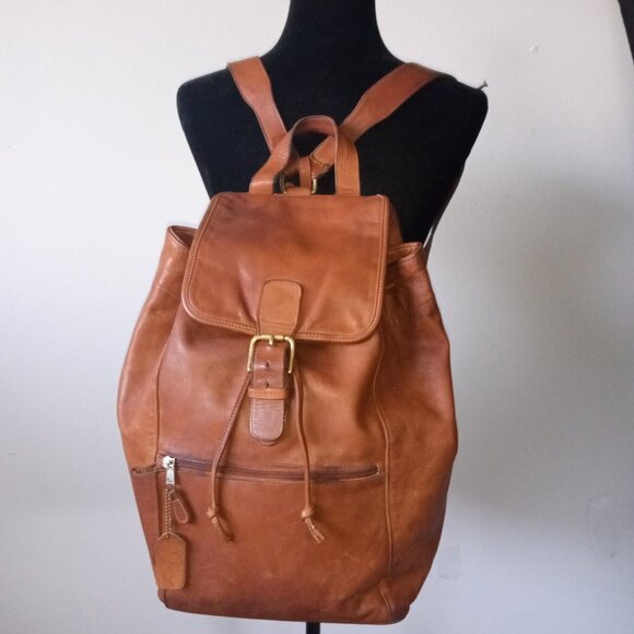 *RARE* COACH '80s XL Traveler Drawstring Flap Backpack Rucksack Brown 4040-103 - Picture 1 of 16